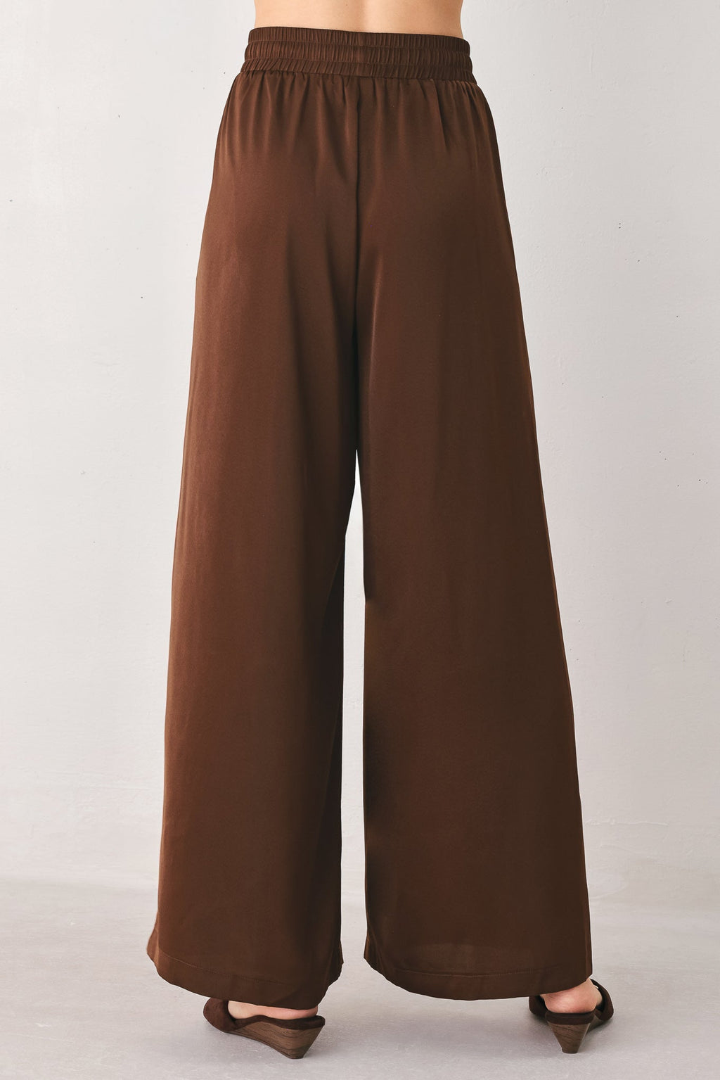 CANYON BROWN ELASTIC WAIST WOVEN PANTS Flying Tomato