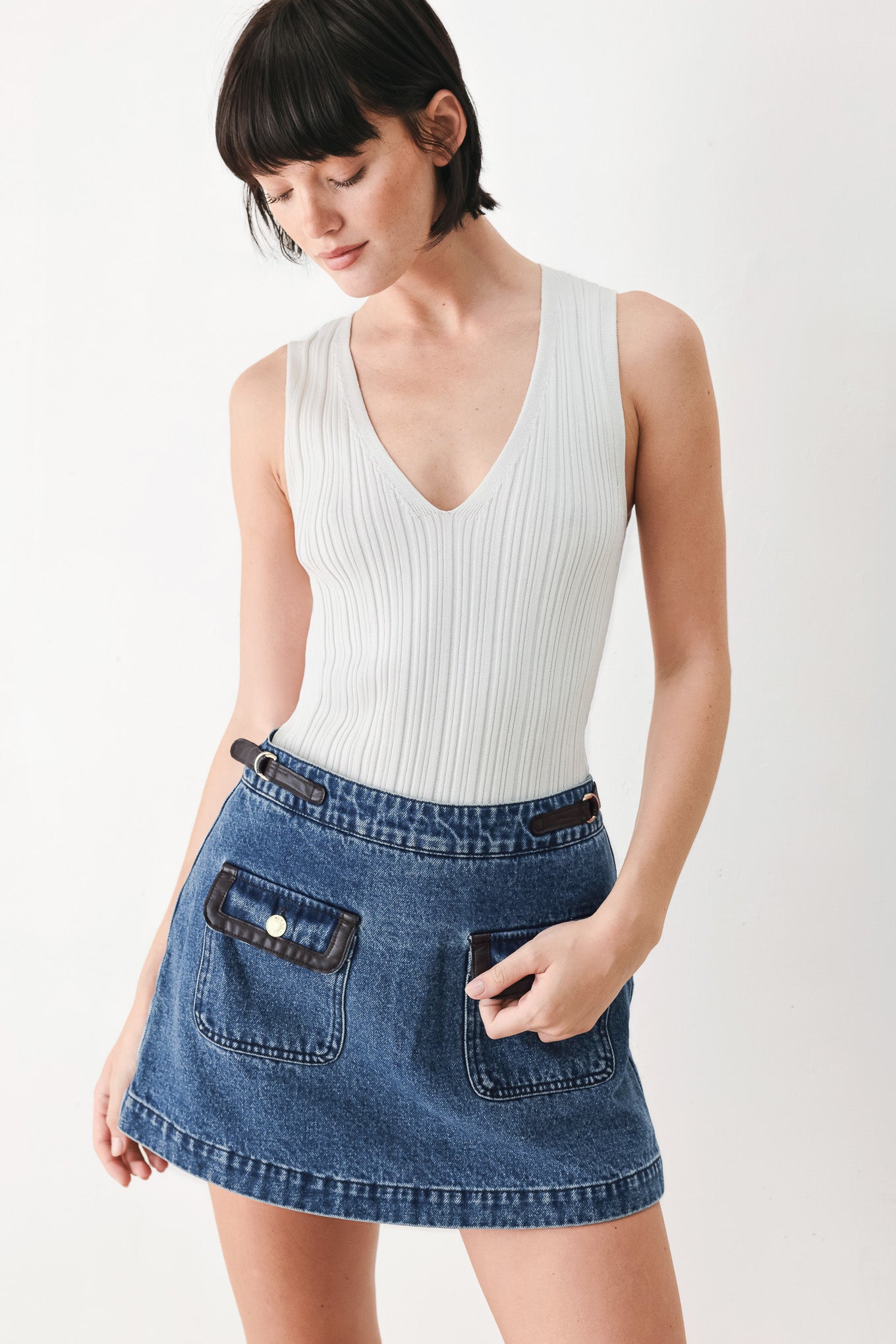 VINTAGE DENIM RENDEZVOUS DENIM SKORT Flying Tomato