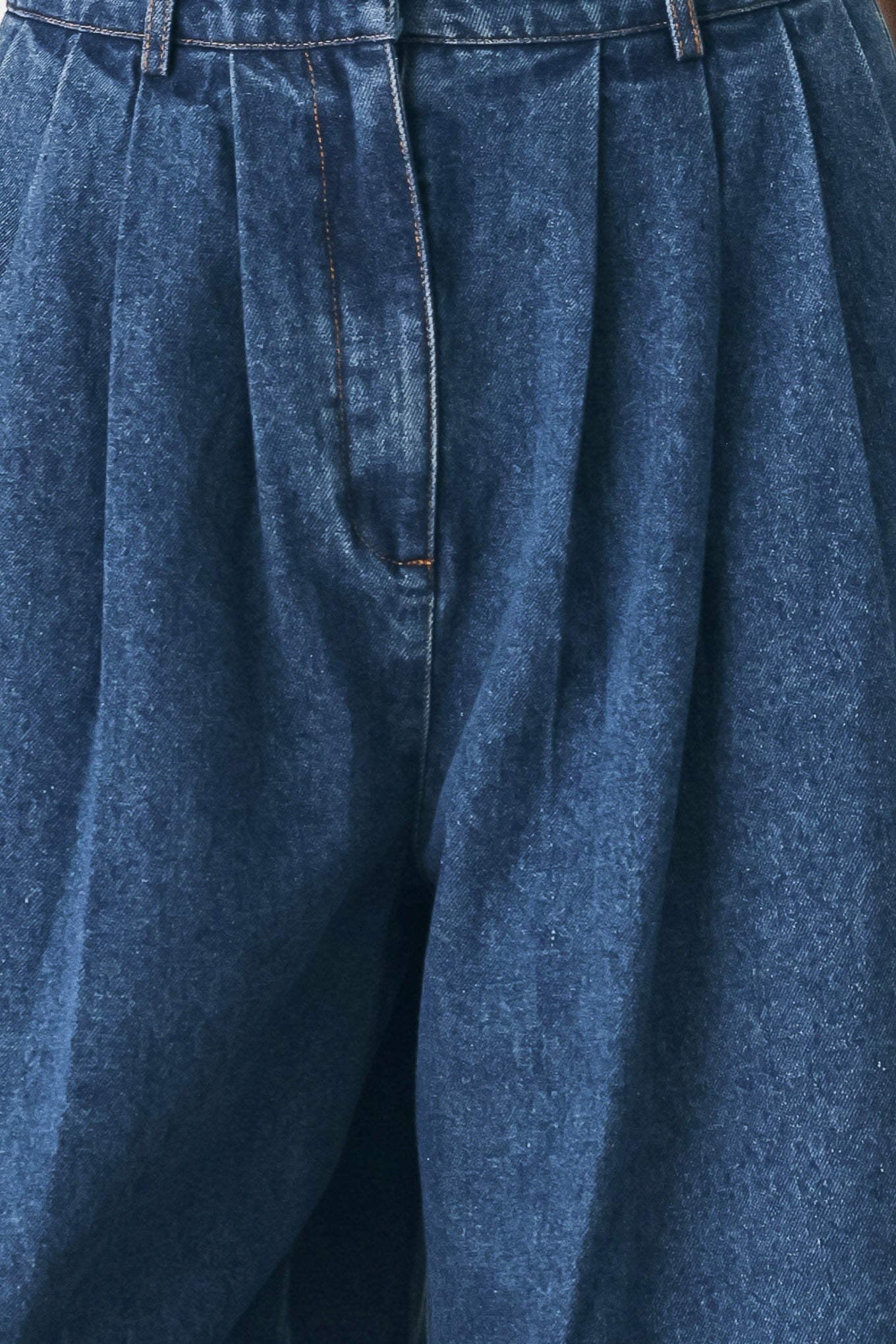 BLUE ECHO PLEATED DENIM WIDE LEG PANTS Flying Tomato