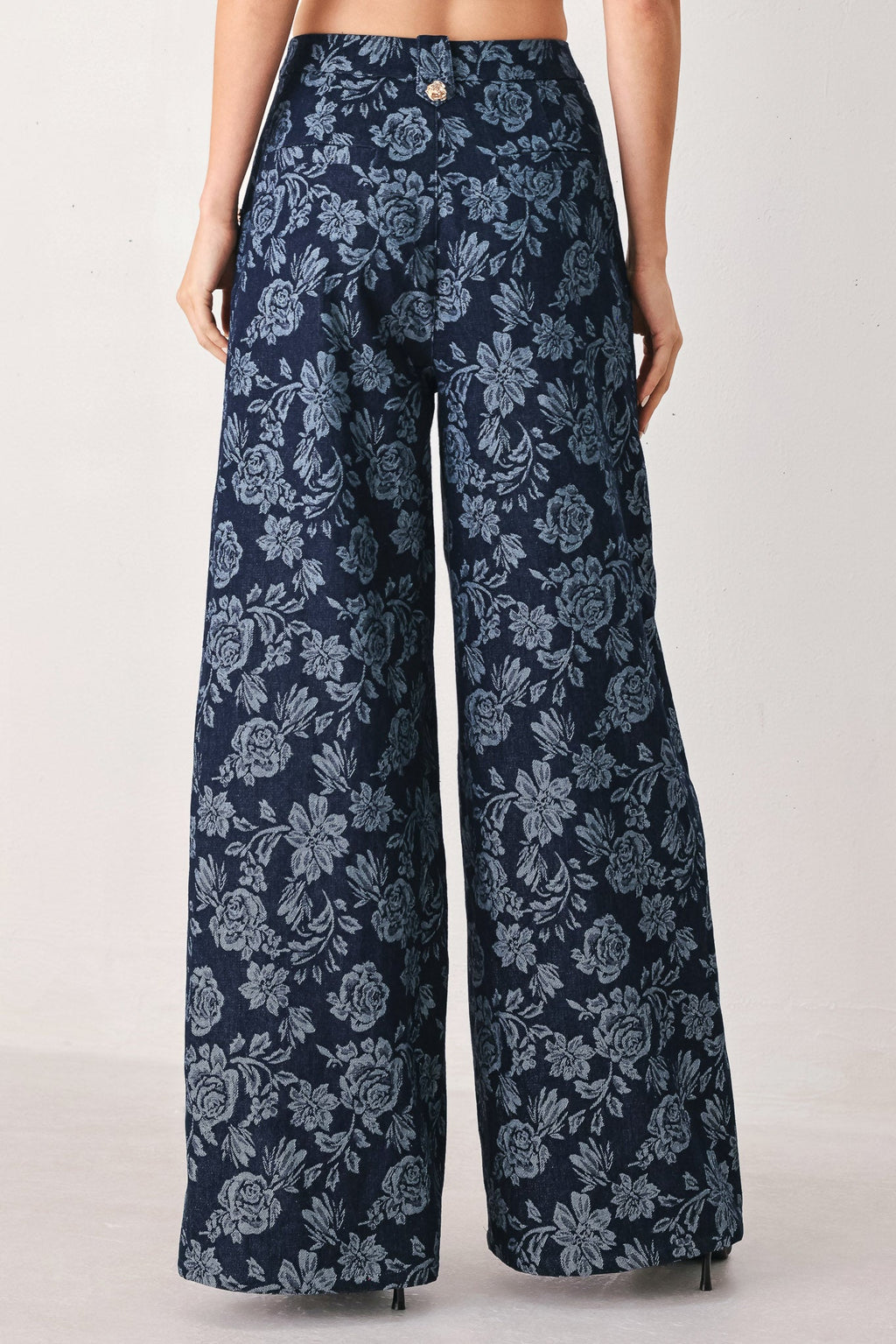 MIDNIGHT ROSE JACQUARD DENIM PANTS Flying Tomato