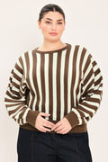 CAPPUCCINO VERTICAL STRIPE KNIT TOP Flying Tomato