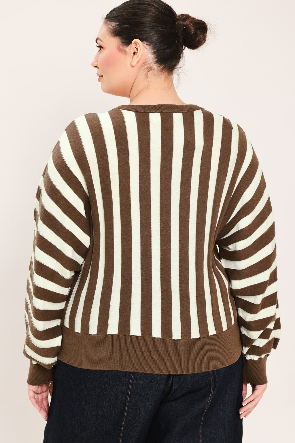 CAPPUCCINO VERTICAL STRIPE KNIT TOP Flying Tomato