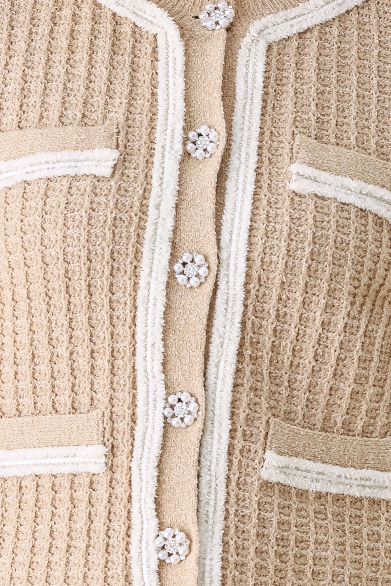 CAMELIA CONTRAST-BORDER CARDIGAN Flying Tomato