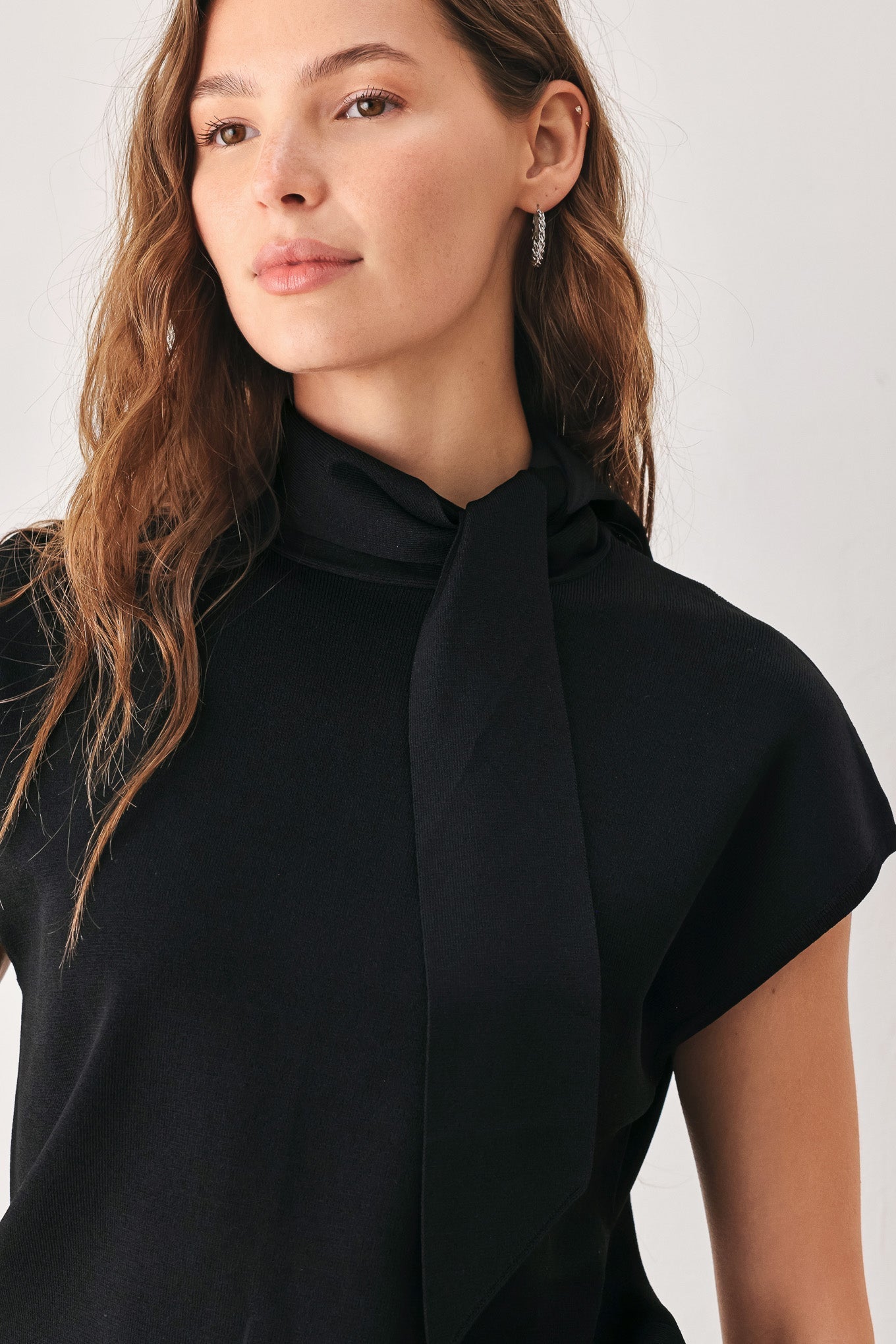 AMBERGLOW SOFT KNIT SCARF SWEATER KNIT TOP Flying Tomato