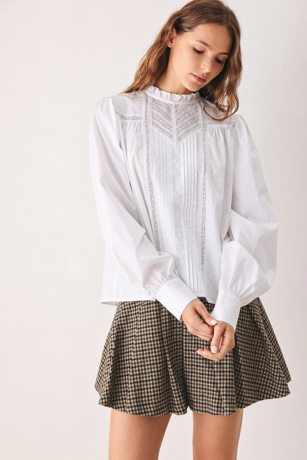 PORCELAIN VINTAGE INSPIRE WOVEN TOP Flying Tomato