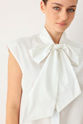 MODERN STATEMENT BOW WOVEN TOP Flying Tomato