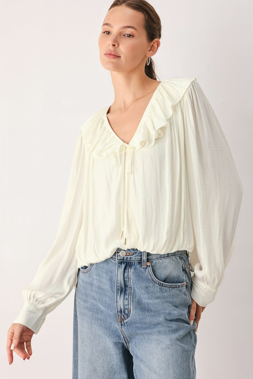 CLOUDRIFT IVORY WOVEN TOP Flying Tomato
