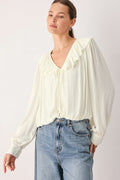 CLOUDRIFT IVORY WOVEN TOP Flying Tomato