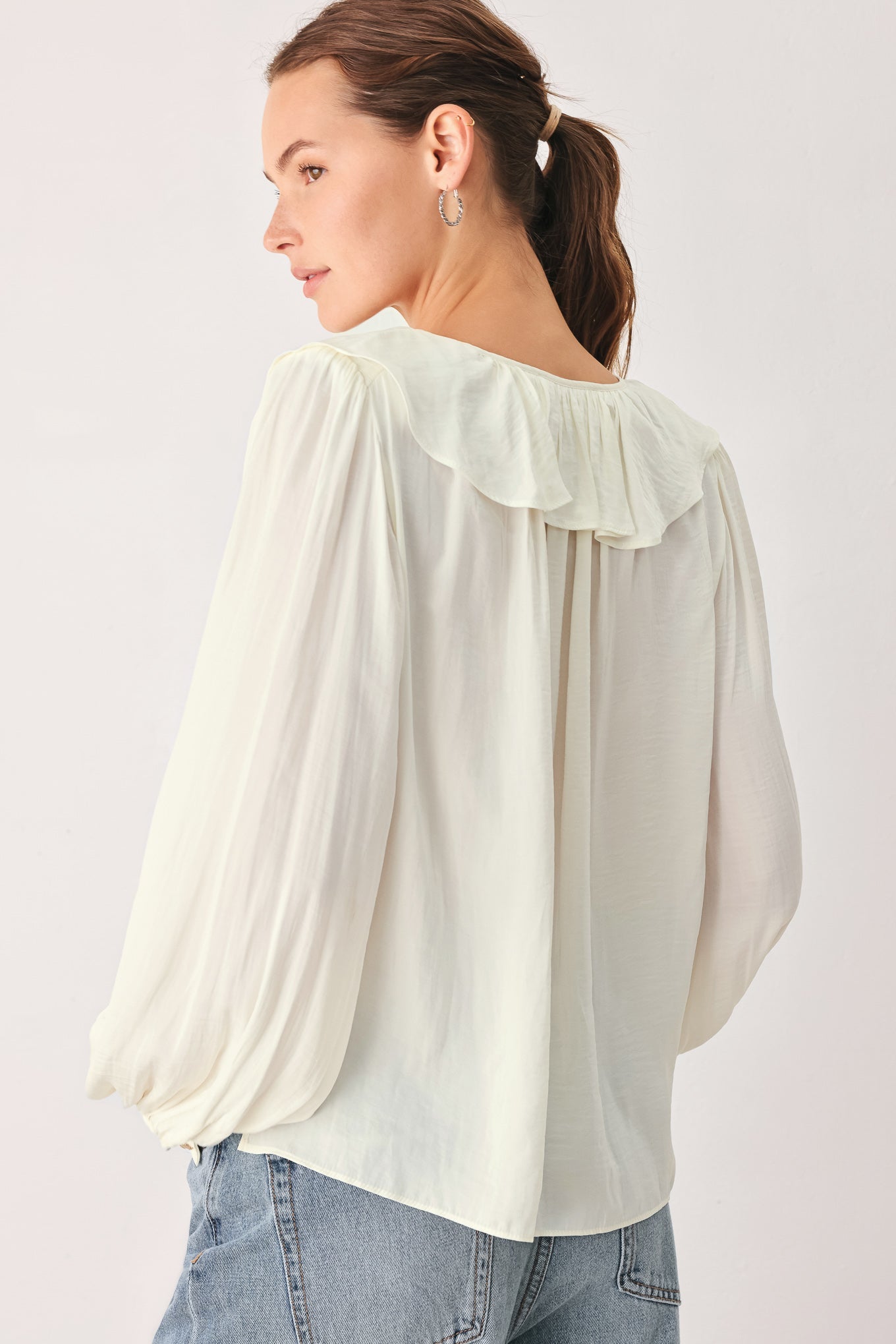 CLOUDRIFT IVORY WOVEN TOP Flying Tomato