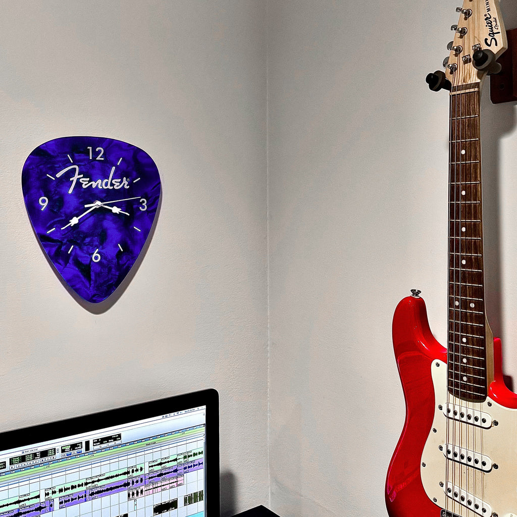 Fender Guitar Pick Wall Clock x Blue Pluginz Keychains