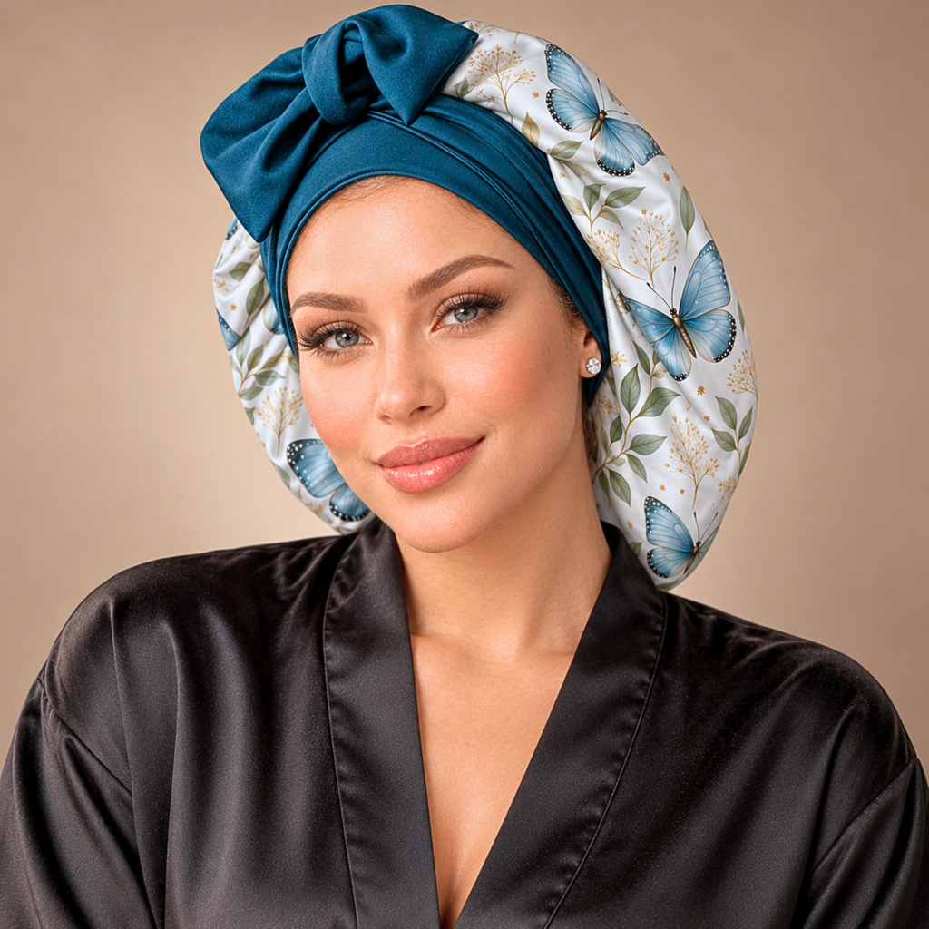 Satin Hair Bonnet for Sleeping – Adjustable Stretch Tie PHC
