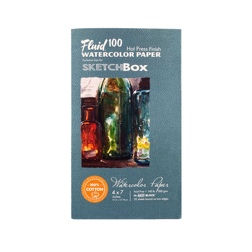 Fluid 100 Cotton Hot Press 4x7-20 sheets SketchBox Exclusive ShopSketchBox