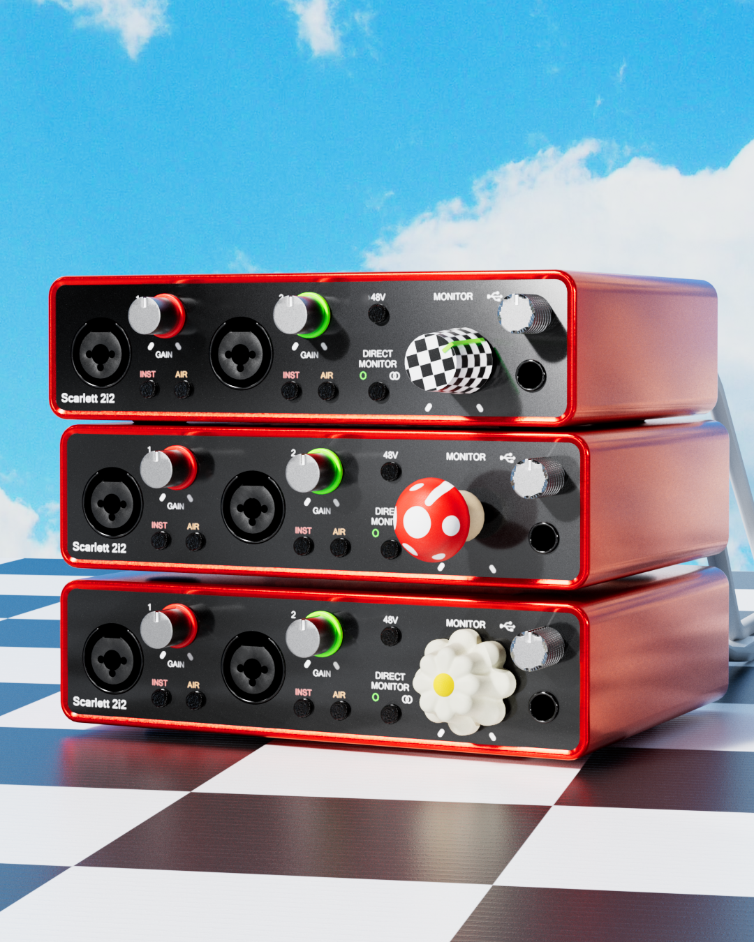 Checkered Focusrite Knob Twist Tone