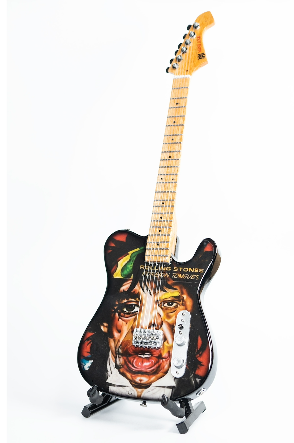 The Rolling Stones "Foreign Tongues" Collectible Miniature Guitar The Mini Axe