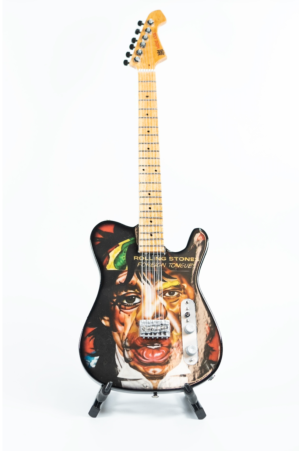 The Rolling Stones "Foreign Tongues" Collectible Miniature Guitar The Mini Axe