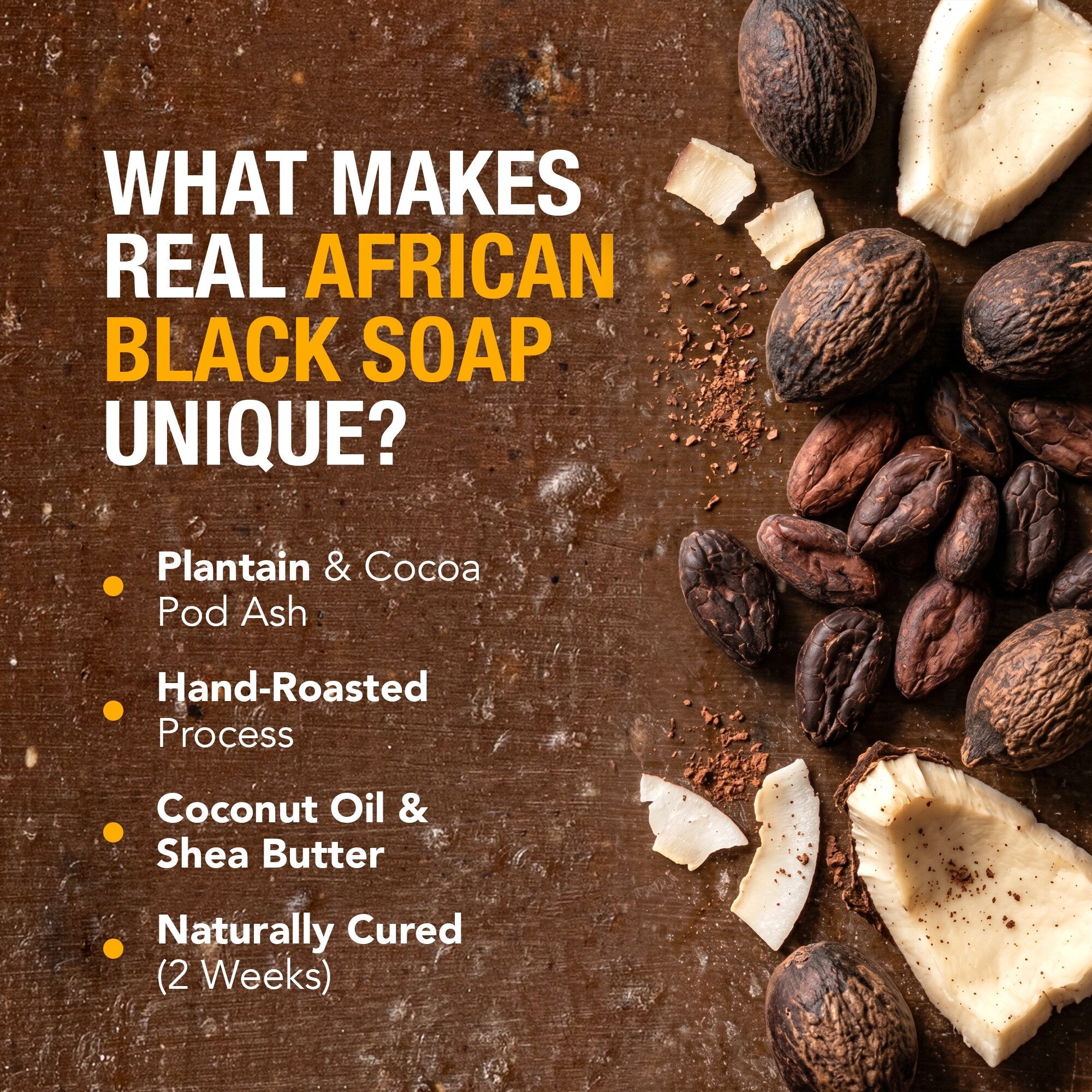 100% African Black Soap - Fragrance Free AshantiNaturals