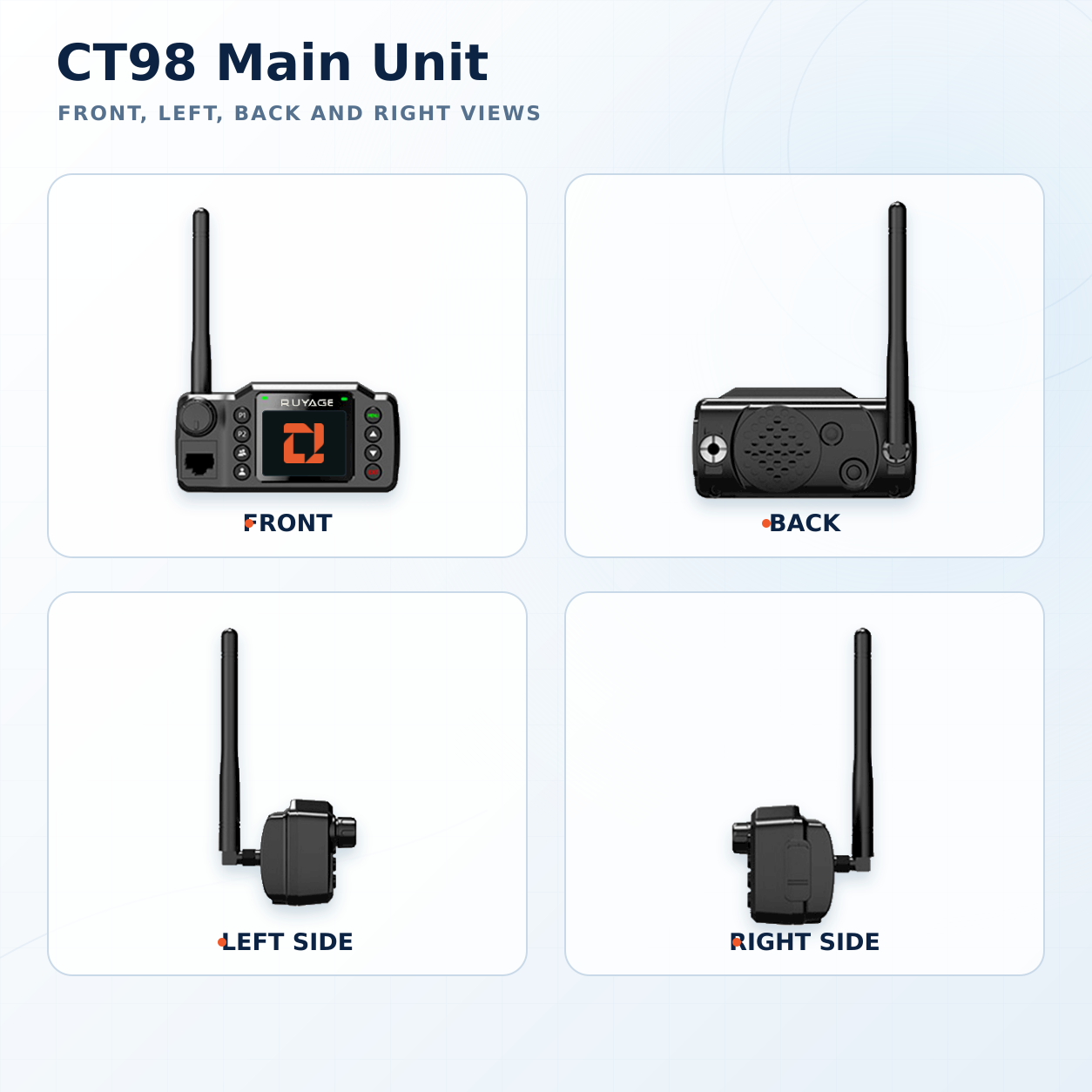 RUYAGE CT98 Zello-Compatible 4G LTE Vehicle Radio with PTT Microphone Ruyage Radio