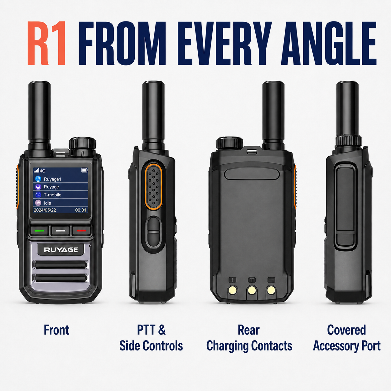 RUYAGE R1 4G LTE PoC Walkie Talkies – 2-Pack Ruyage Radio