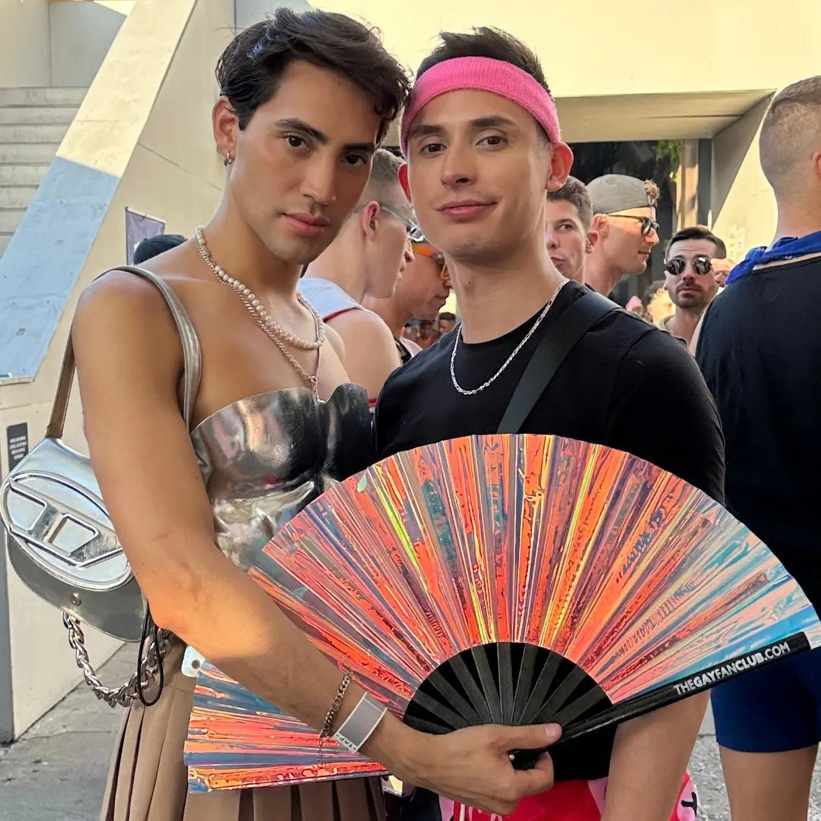 Iridescent Holographic Hand Fan The Gay Fan Club