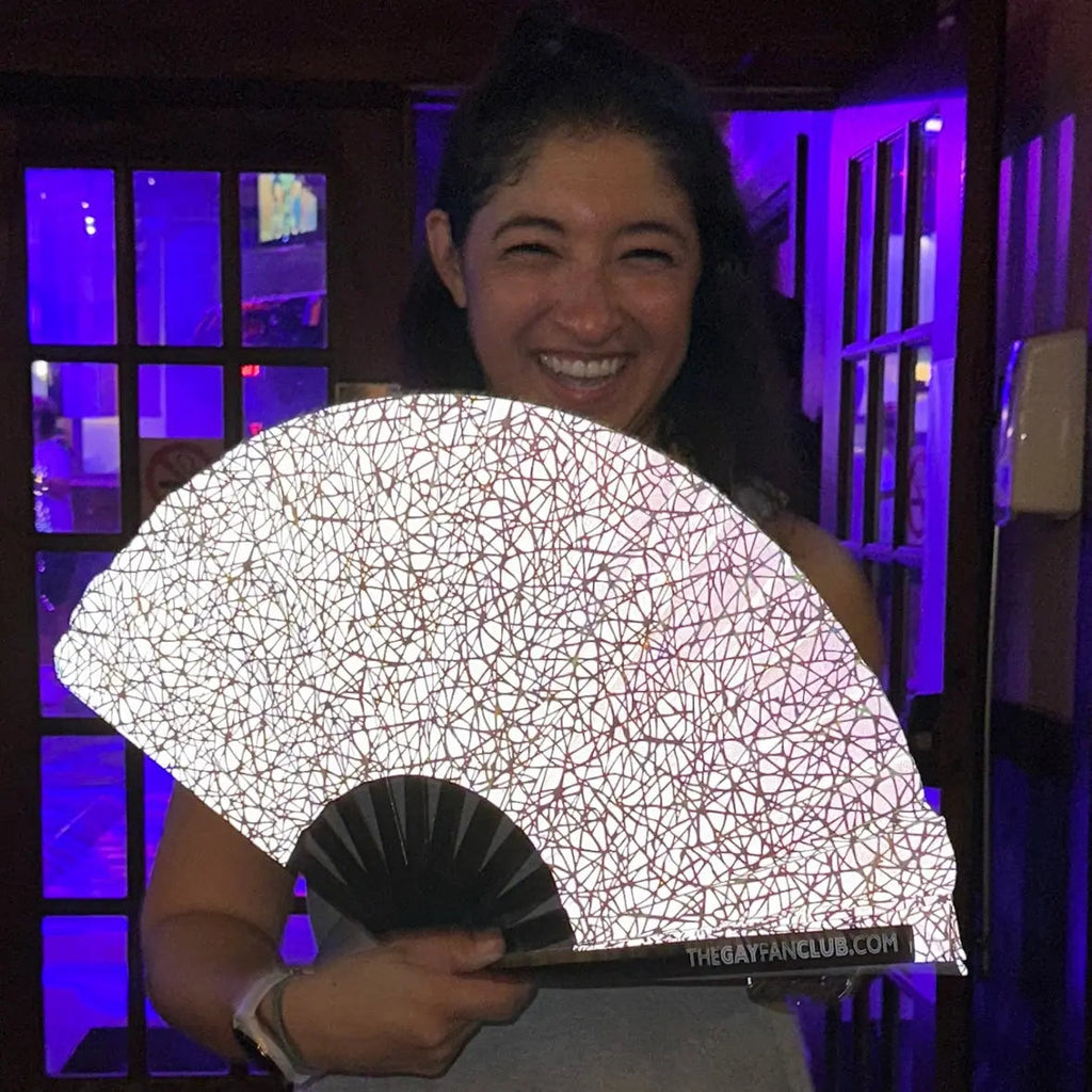 Discoteca Metallic Reflective Hand Fan The Gay Fan Club