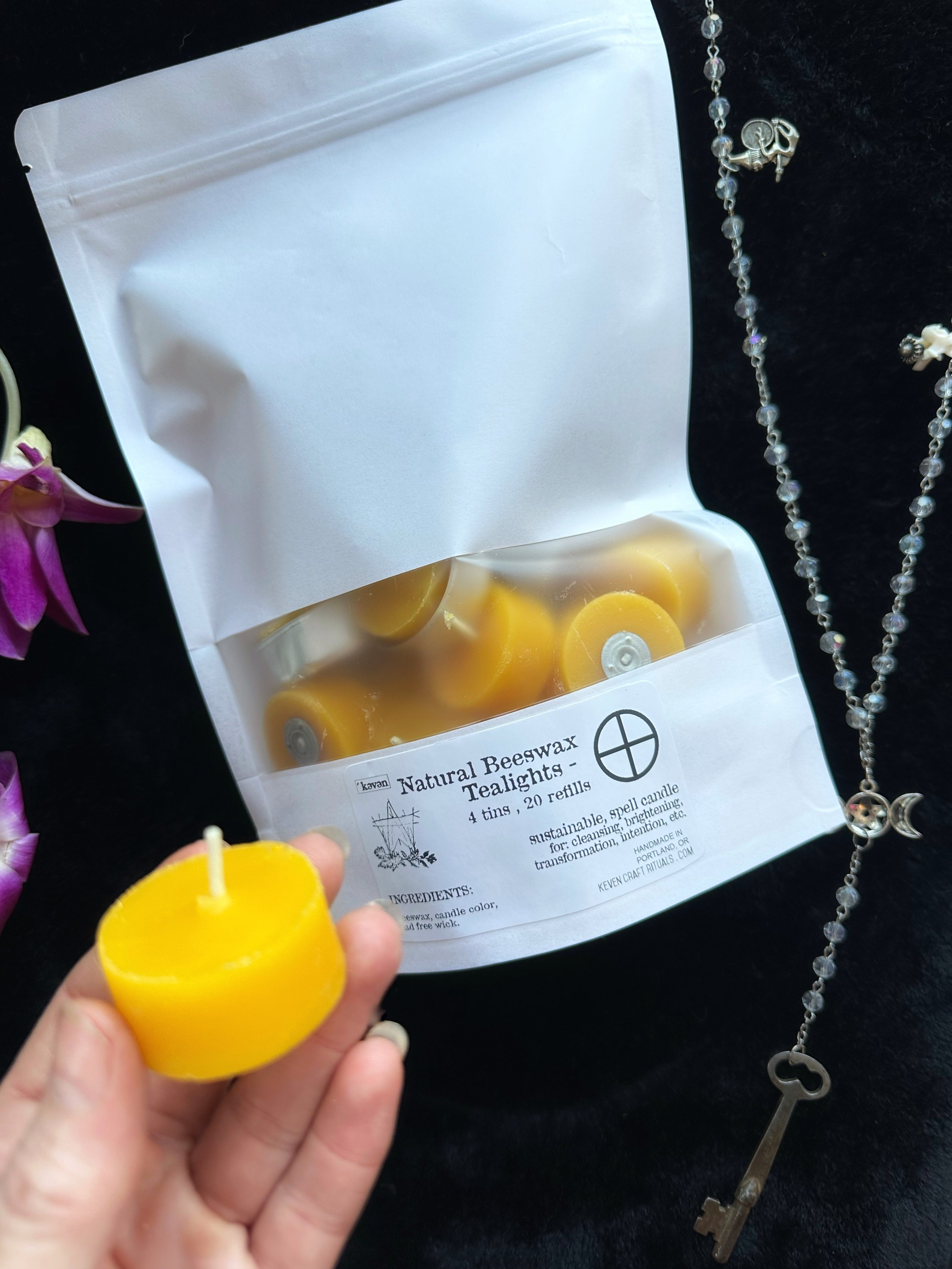 Beeswax Tealight Candles - Bulk Keven Craft Rituals
