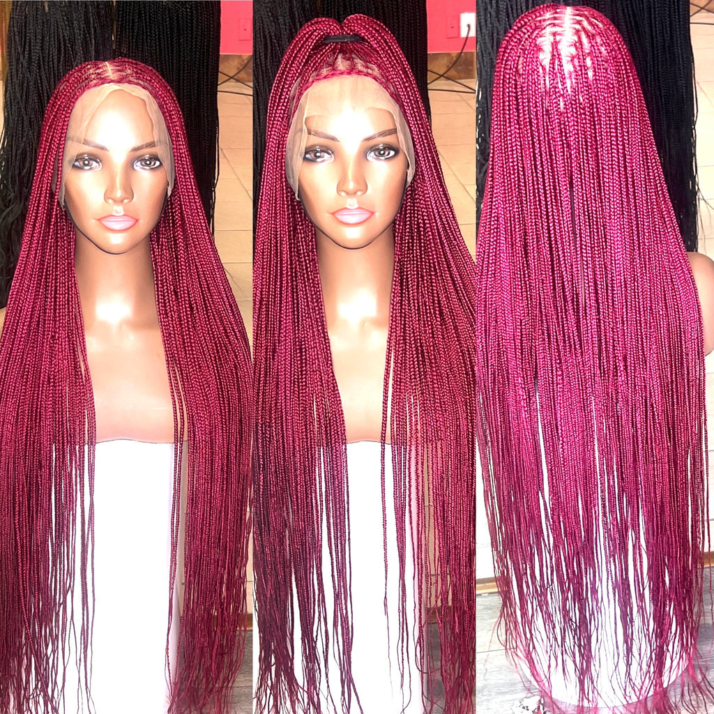 Burgundy Knotless box braided wig HOL stores
