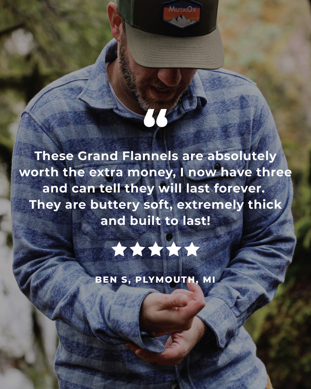 Grand Flannel, Checkered Blue MuskOx Flannels