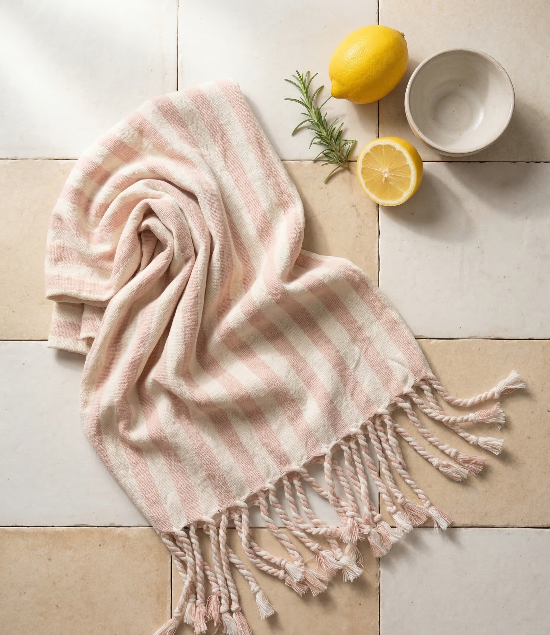Girit Salmon Cotton Linen Towel Eastern Woven