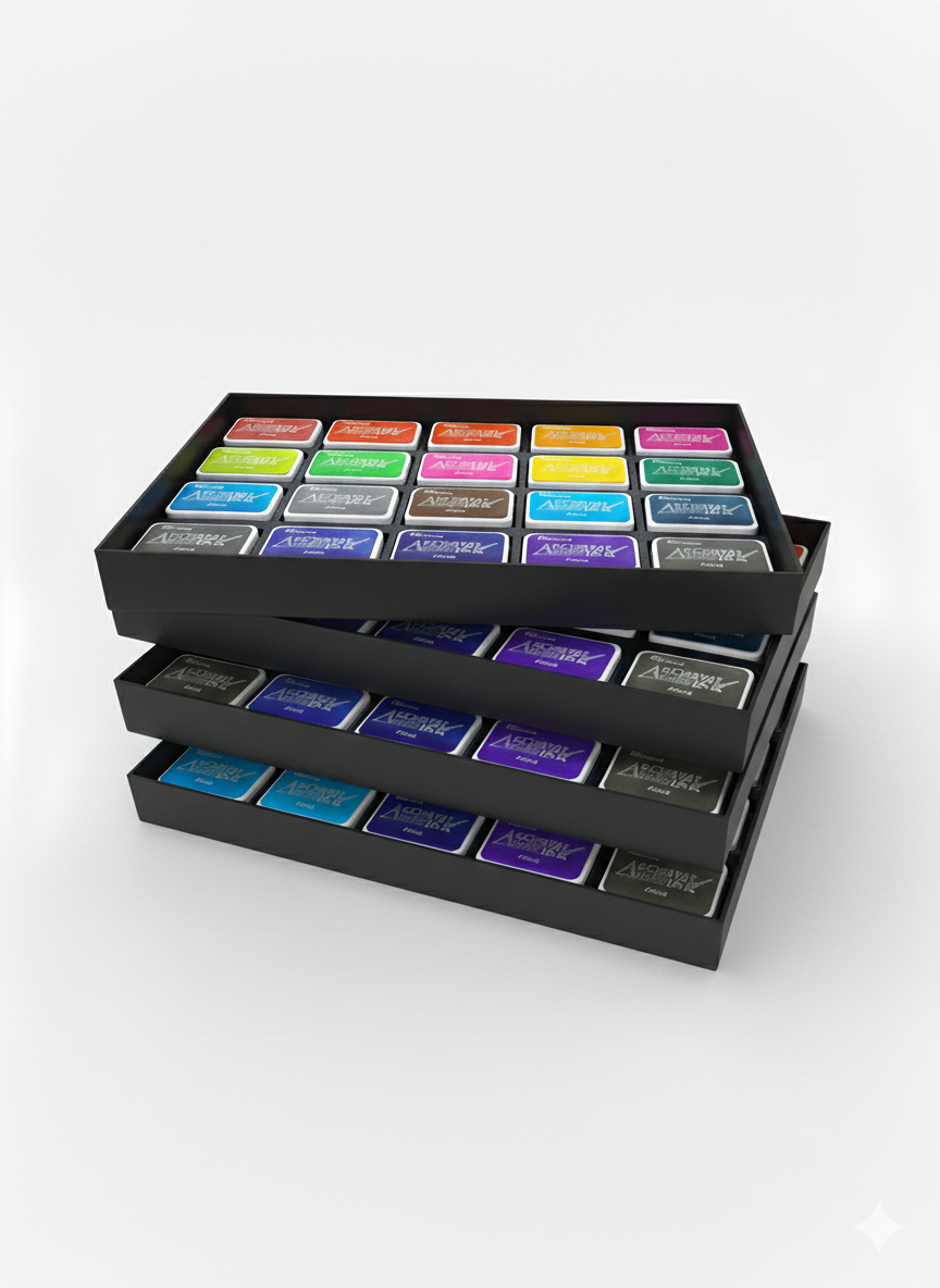 Mini Archival Ink Pad Stackable Storage Tray, Compact Organizer for Craft and Scrapbooking Supplies Y-Axis Printing LLC