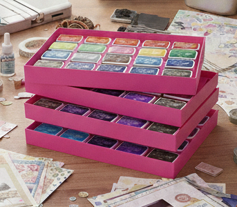 Mini Archival Ink Pad Stackable Storage Tray, Compact Organizer for Craft and Scrapbooking Supplies Y-Axis Printing LLC