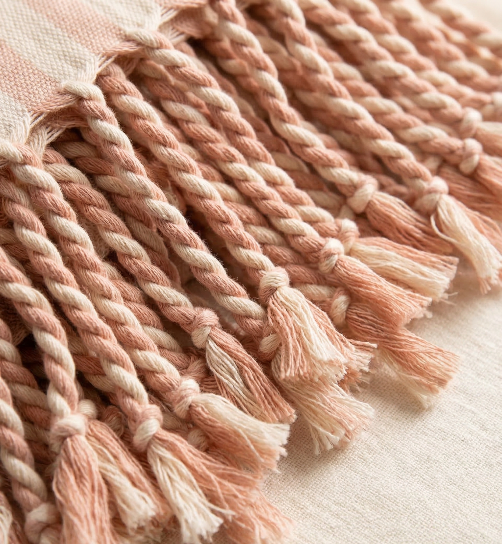 Girit Salmon Cotton Linen Towel Eastern Woven
