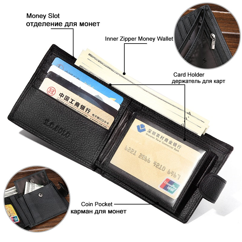 Genuine Leather Cow Hide Wallet Gentleman.Clothing