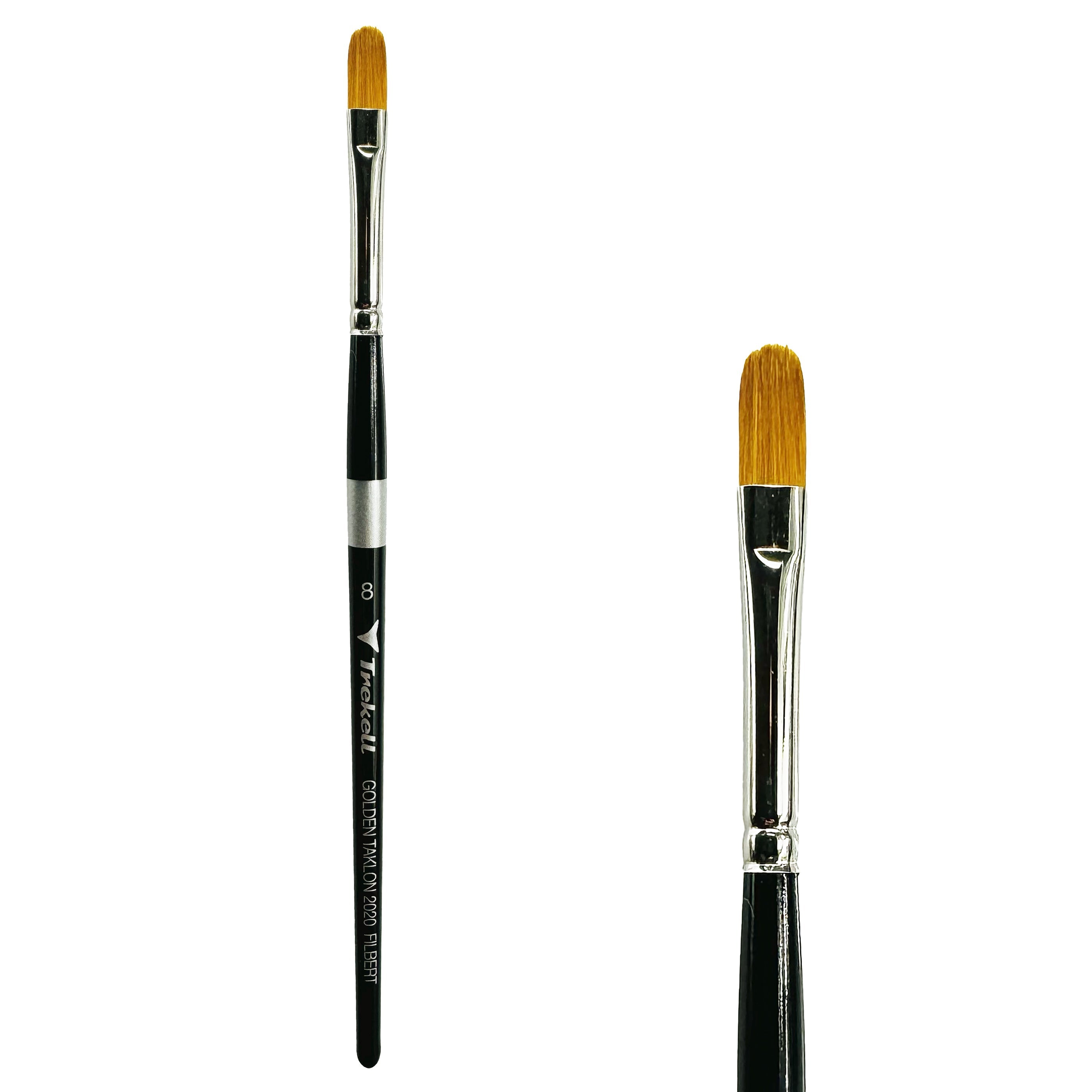 Trekell Golden Taklon #8 Filbert Brush -  Short Handle Trekell Art Supplies