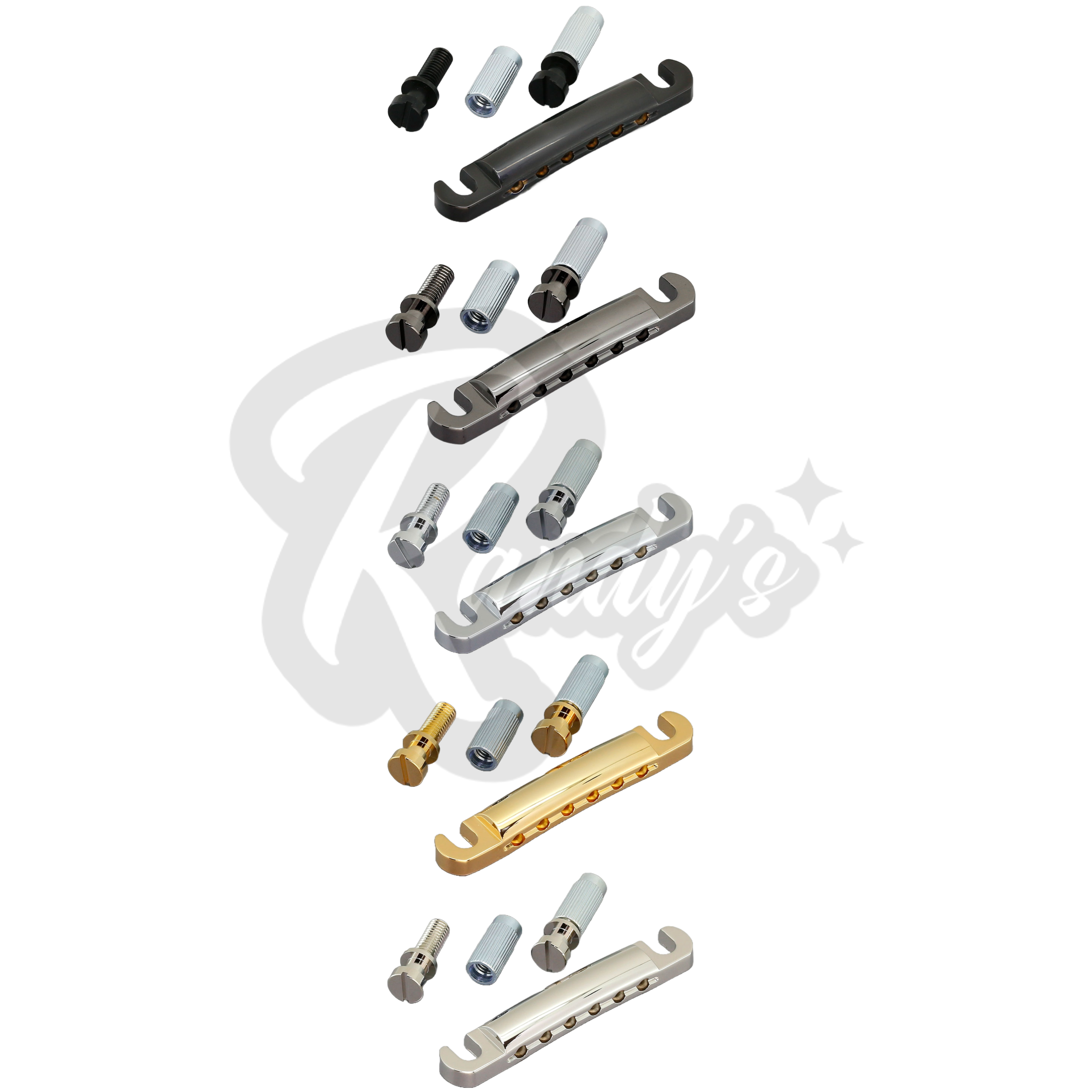 Stop Bar Tailpiece w/ Studs & Anchors (Zinc) - Fits Gibson® & Epiphone® Randy's LLC