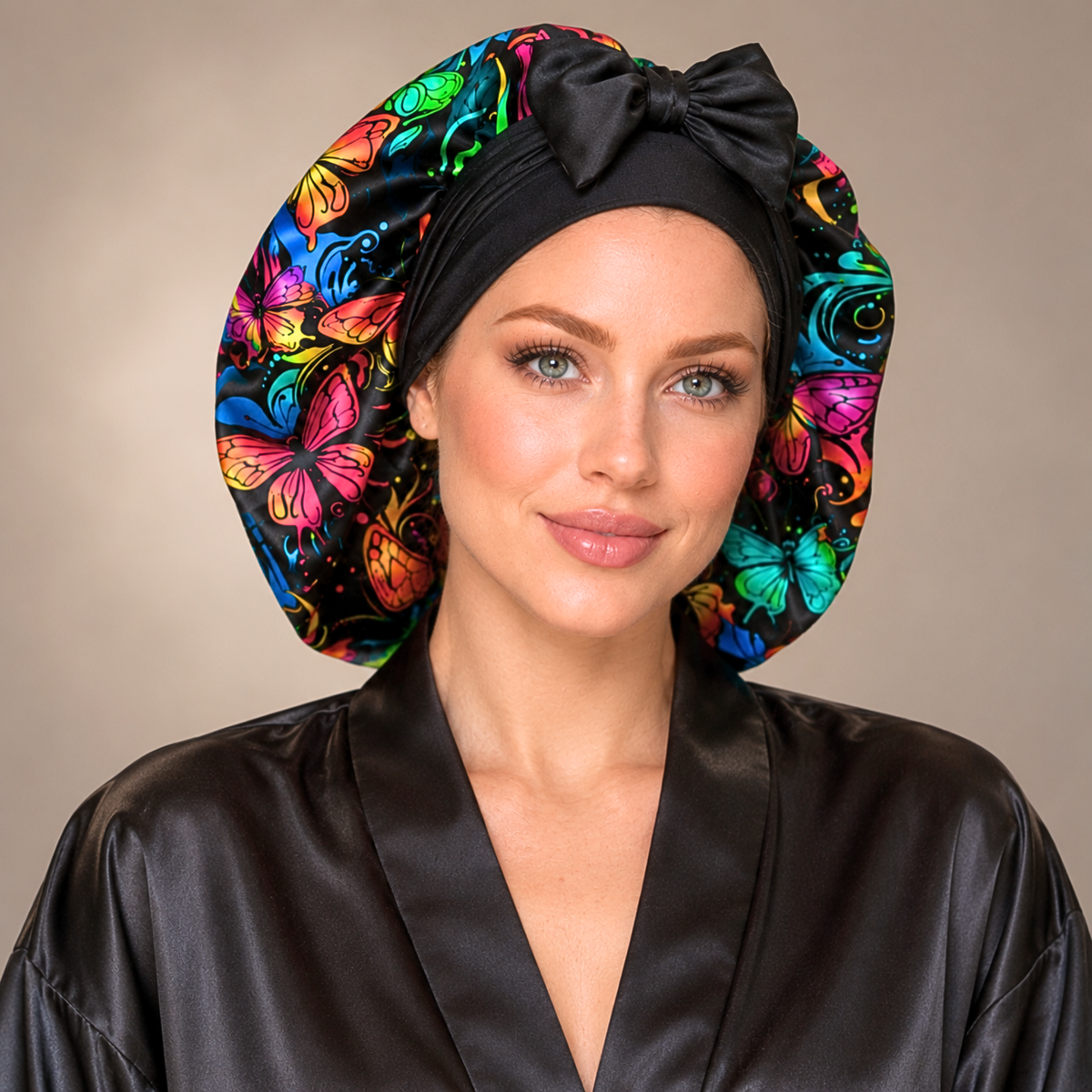Satin Hair Bonnet for Sleeping – Adjustable Stretch Tie PHC