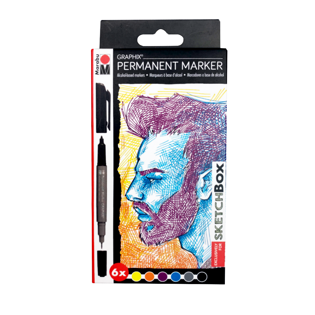 Marabu Graphix Permanent Marker-6 Set of customer curated colors by SketchBox ShopSketchBox