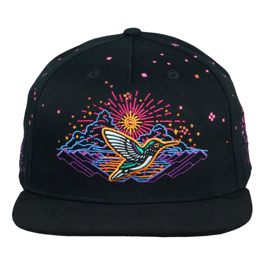 Mugwort Hummingbird Black Snapback Hat Grassroots California