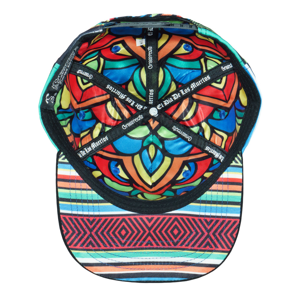 Dia De Los Muertos Sugar Skull Black Snapback Hat Grassroots California