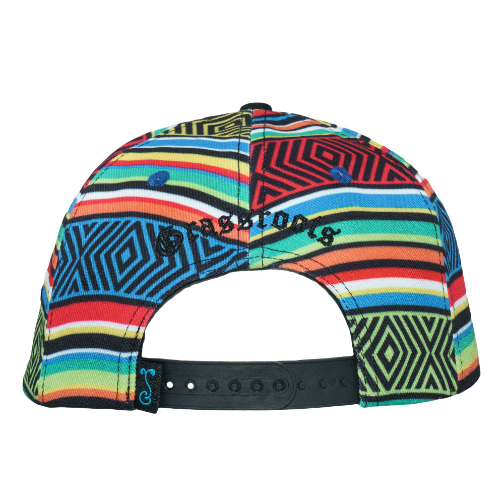 Dia De Los Muertos Sugar Skull Black Snapback Hat Grassroots California