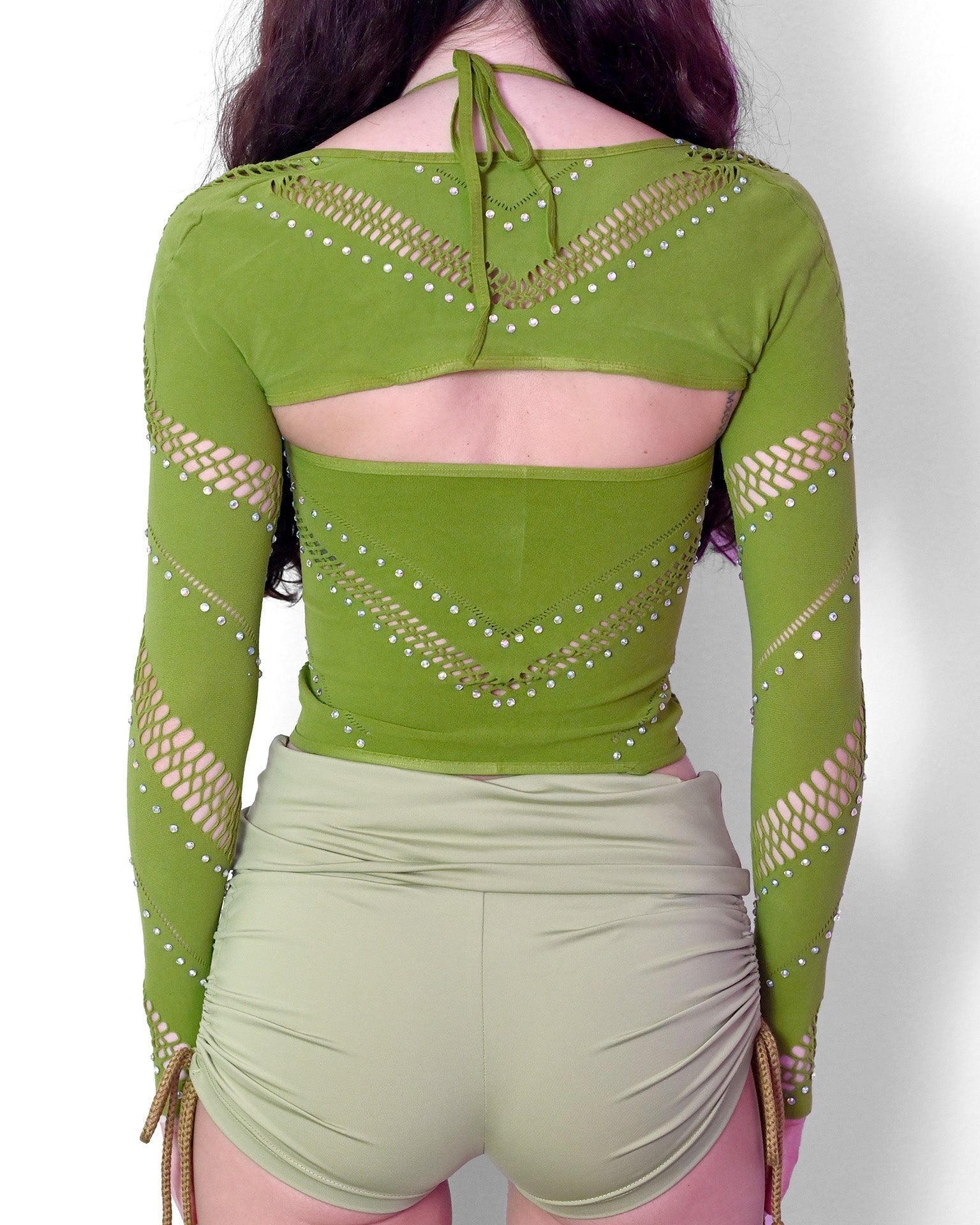 Green Halter Bolero Set SUSPEX Rave Outfits