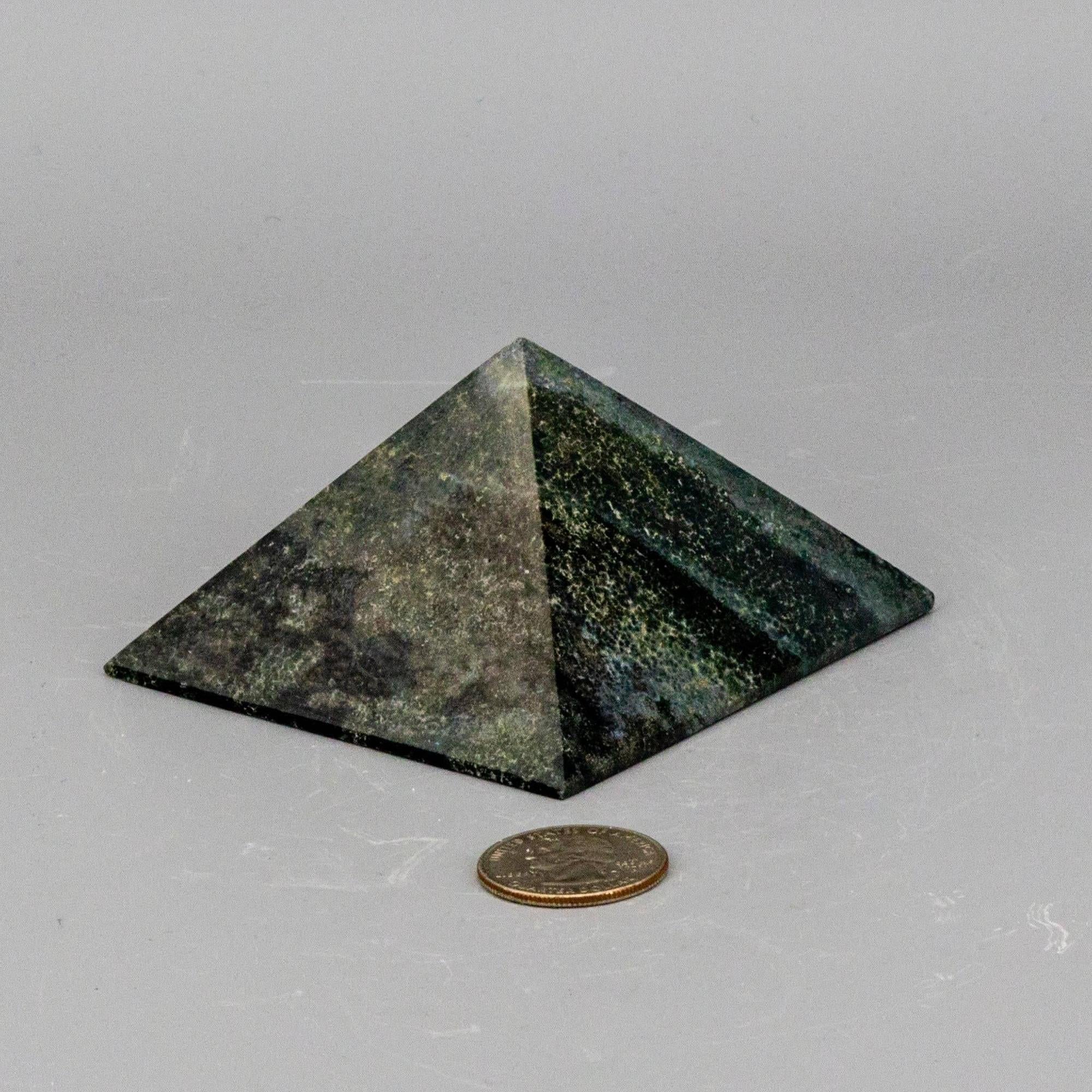 Green Jasper Crystal Pyramid Polished Heart Chakra Crystal Destiny