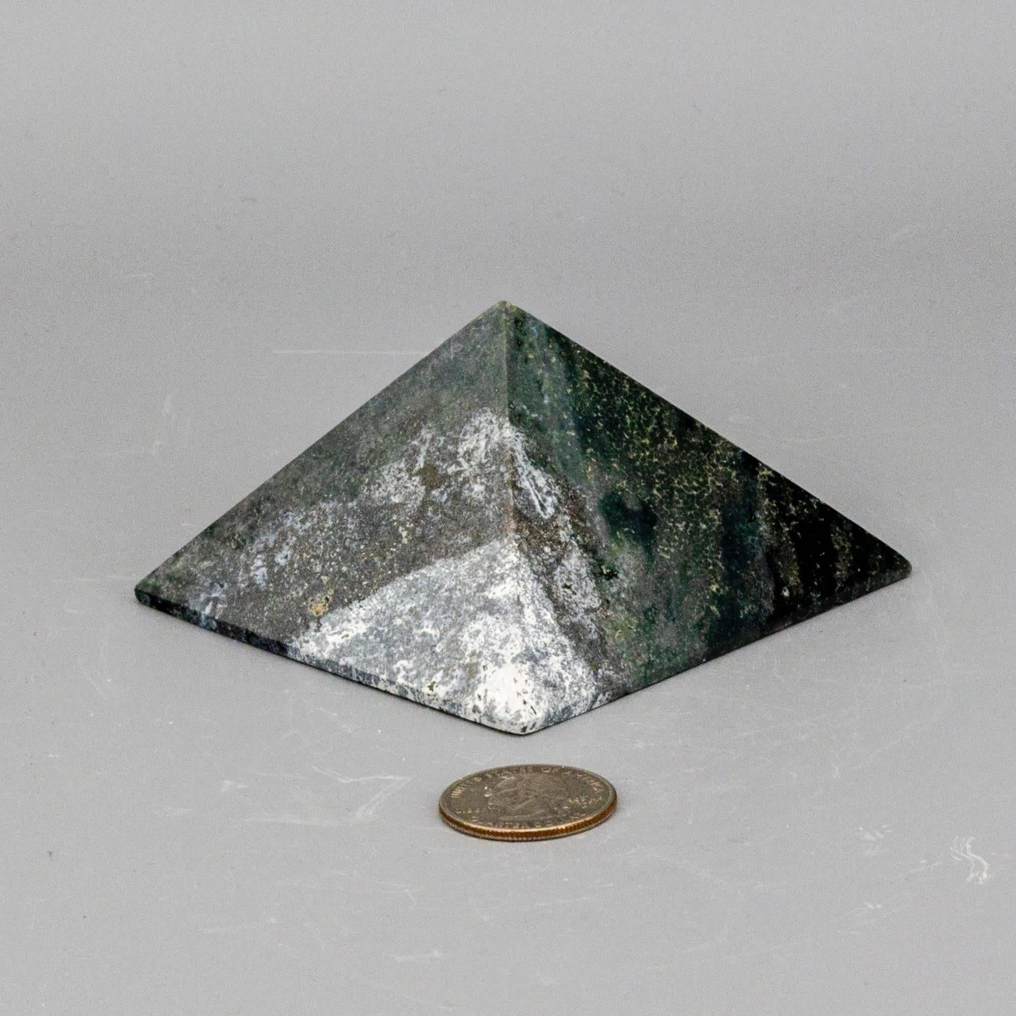Green Jasper Crystal Pyramid Polished Heart Chakra Crystal Destiny