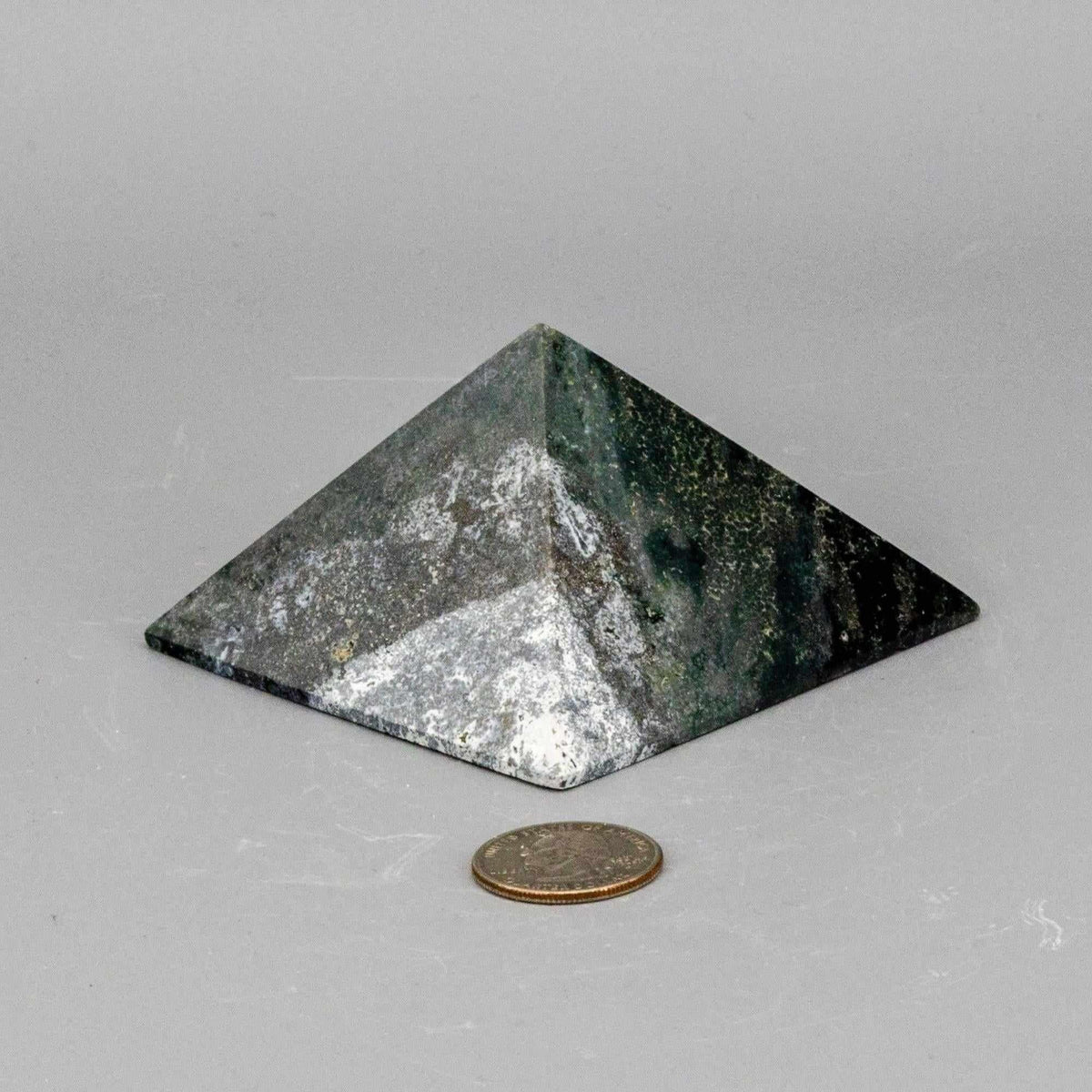 Green Jasper Crystal Pyramid Polished Heart Chakra Crystal Destiny