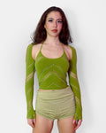 Green Halter Bolero Set SUSPEX Rave Outfits