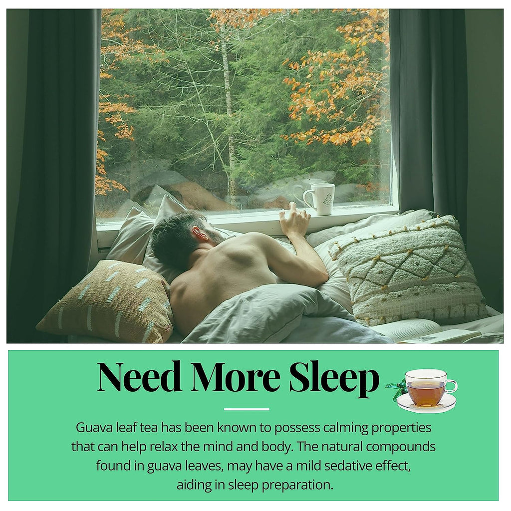 Guava Leaf Tea - 50 Bags, 100% Pure Guava Leaves (Té De Hoja de Guayaba ) Stress Relieving, Herbal Tea- Non-GMO, Vegan, Caffeine-Free Akshit