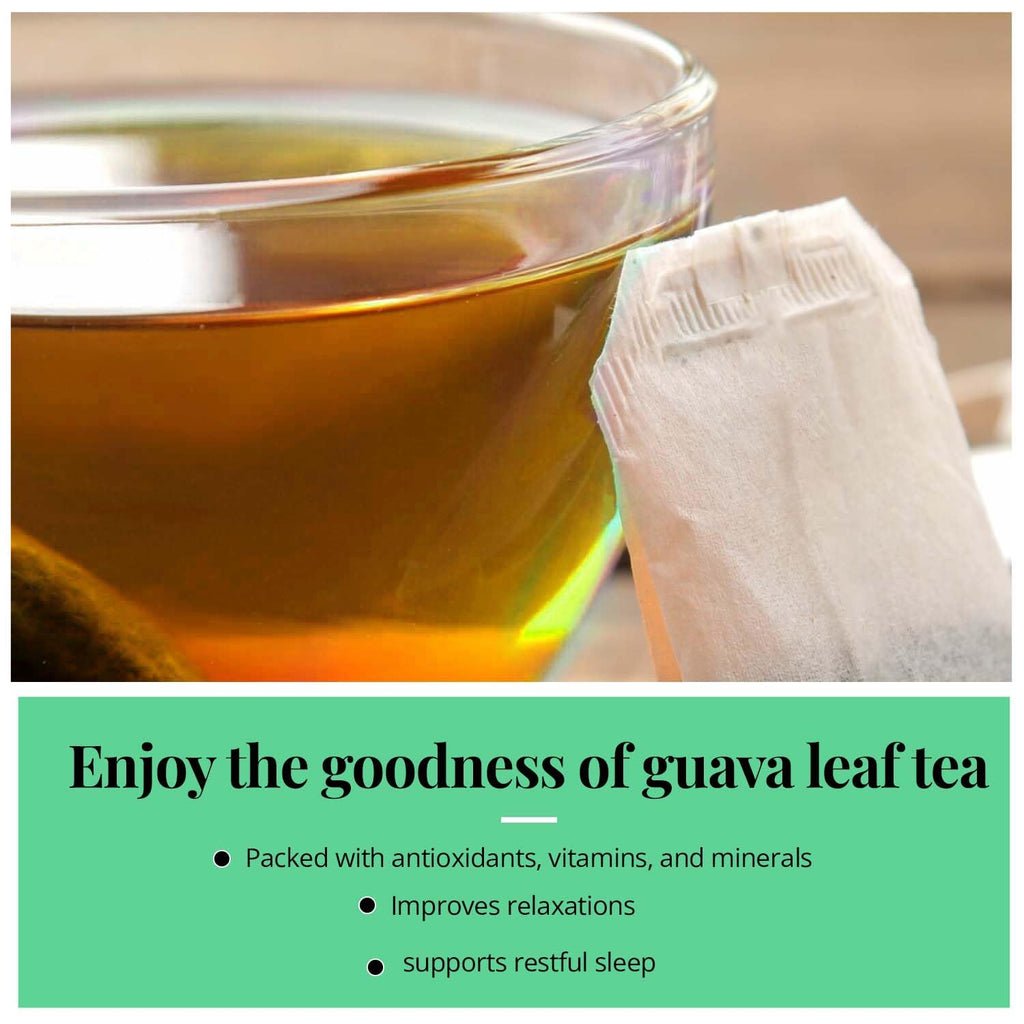 Guava Leaf Tea - 50 Bags, 100% Pure Guava Leaves (Té De Hoja de Guayaba ) Stress Relieving, Herbal Tea- Non-GMO, Vegan, Caffeine-Free Akshit