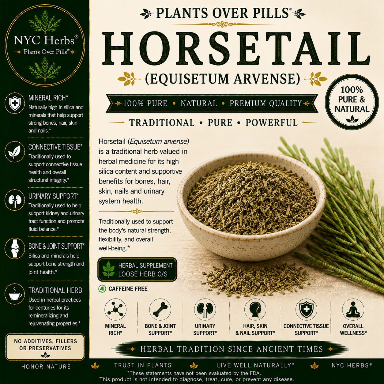 Horsetail Herb c/s | Hair, Skin & Bone Support NYC Herbs®