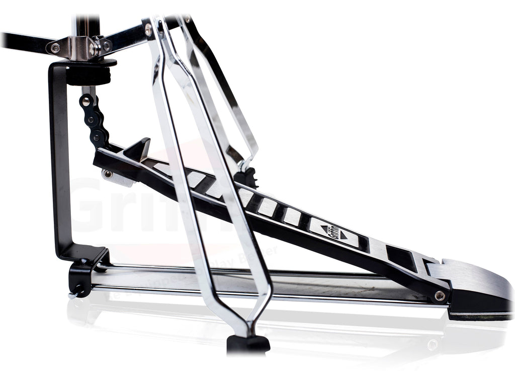 Deluxe Hi-Hat Stand by GRIFFIN | Hi Hat Cymbal Pedal With Pull Chain | HiHat Mount with Chrome Double Braced Hardware Accessory Set | Adjustable High Hat Holder Ideal for Mobile Percussion Drummers GeekStands.com