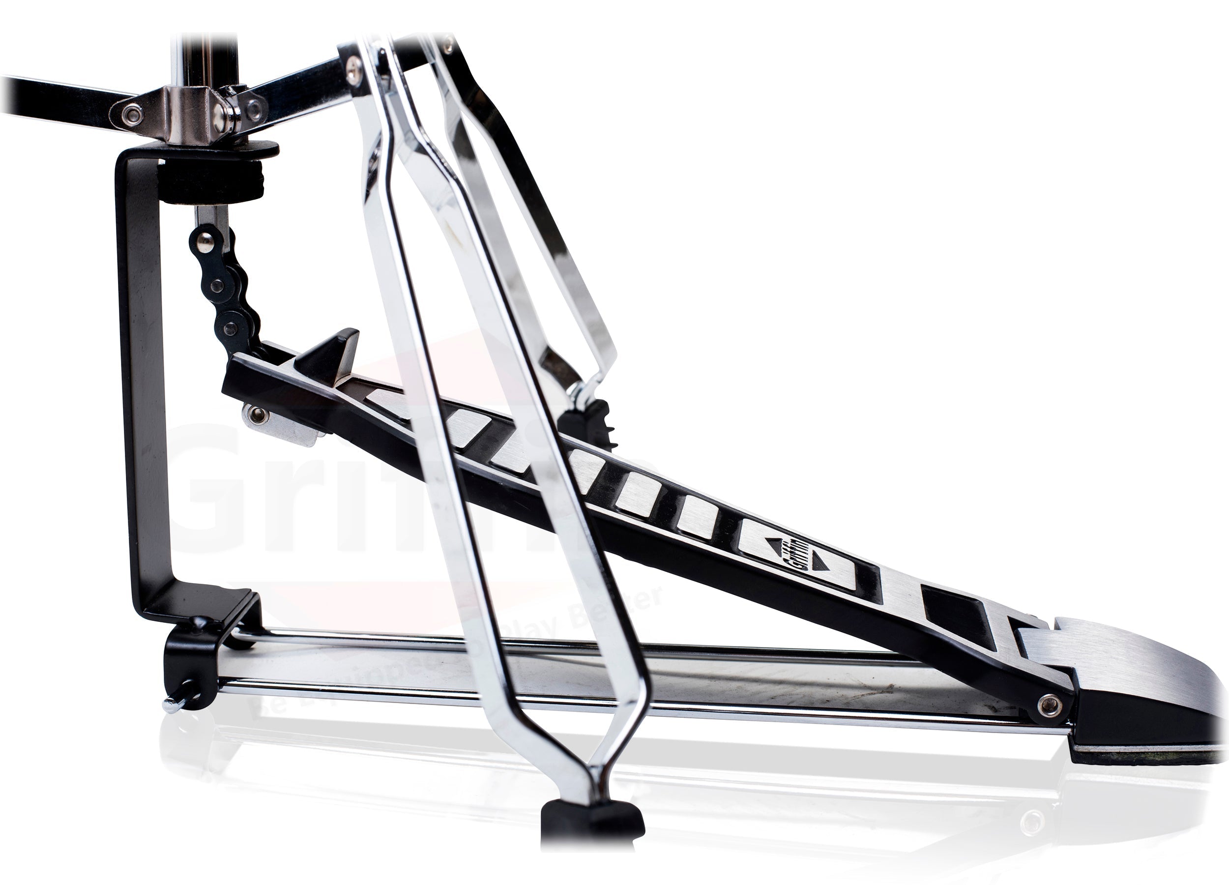 Deluxe Hi-Hat Stand by GRIFFIN | Hi Hat Cymbal Pedal With Pull Chain | HiHat Mount with Chrome Double Braced Hardware Accessory Set | Adjustable High Hat Holder Ideal for Mobile Percussion Drummers GeekStands.com