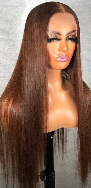 13x4 Lace Front Human Hair Wigs Brazilian 180% Straight Brown Colored Lace Frontal Wigs Remy Wigs For Black Women PrePlucked HOL stores